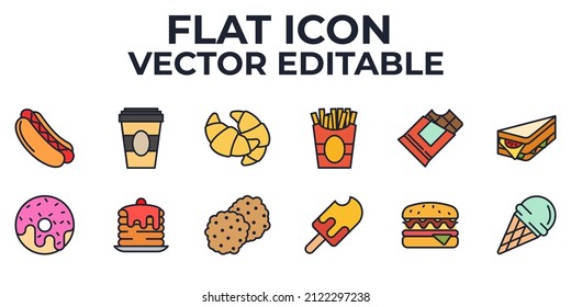 Fast food elements set icon symbol template for graphic and web design collection logo vector illustration