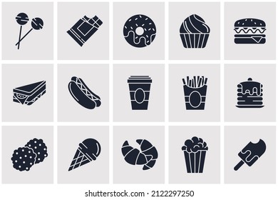 Fast food elements set icon symbol template for graphic and web design collection logo vector illustration