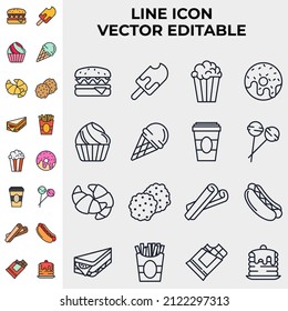 Fast food elements set icon symbol template for graphic and web design collection logo vector illustration