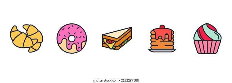Fast food elements set icon symbol template for graphic and web design collection logo vector illustration