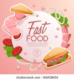 Fast Food Elements : Vector Illustration 