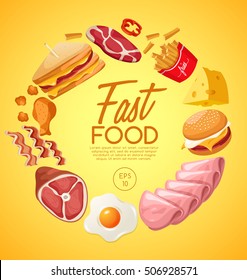 Fast Food Elements : Vector Illustration 