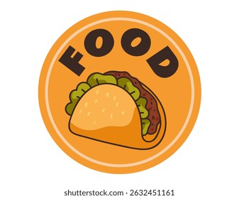 Fast food emblem sticker design element. Vector flat graphic design illustration