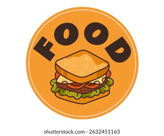 Fast food emblem sticker design element. Vector flat graphic design illustration