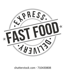 Fast Food Express Delivery Take Away Stamp Design Vector Art