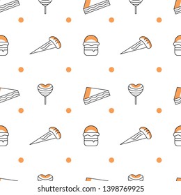 Fast food fill outline pattern. Print texture. Fabric design. Vector illustration. style  fill outline.