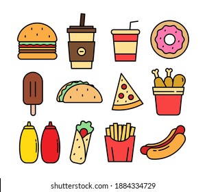 Collection Lovely Baby Food Doodle Icon Stock Vector (Royalty Free ...