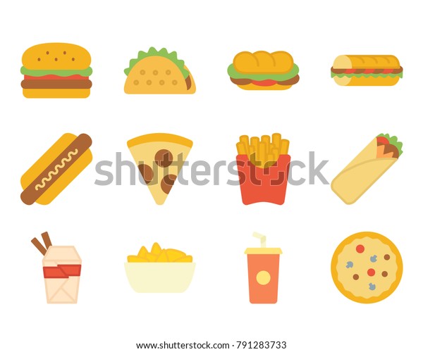 Fast Food Flat Icon Stock Vector (royalty Free) 791283733 