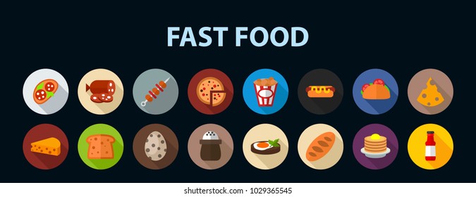Fast food flat icon concept. Vector illustration. Element template for design.