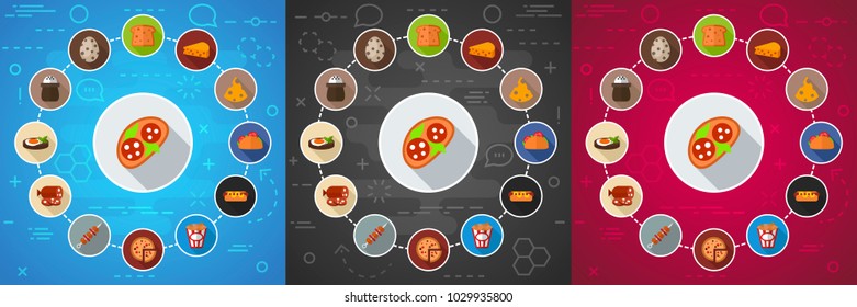 Fast food flat icon concept. Vector illustration. Element template for design.