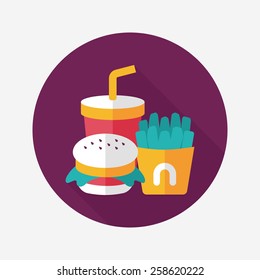 fast food flat icon with long shadow,eps10