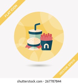 fast food flat icon with long shadow,eps10