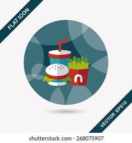 fast food flat icon with long shadow,eps10