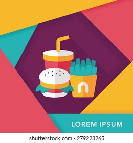 fast food flat icon with long shadow,eps10