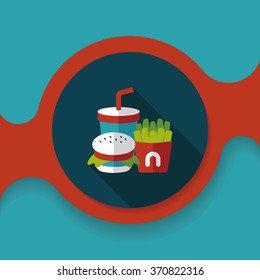 fast food flat icon with long shadow,eps10