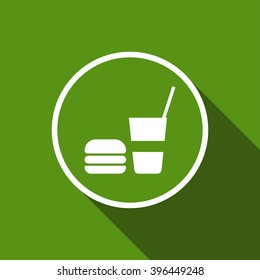 fast food flat icon with long shadow. vector illustration