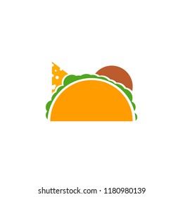 Fast food flat icon on a white background