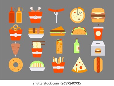 Fast Food Flat Illustration Element