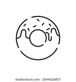Fast food flat line icon. Burger, fast snacks, sandwich, french fries, hot dog, mexican burrito, pizza vector illustrations.  Thin signs for restaurant menu.