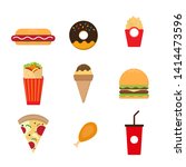 Fast Food Flat on background