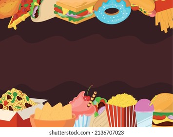 fast food flat style background