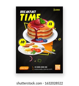 Fast food flyer design template in A4 size.