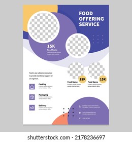 Fast Food Flyer Design Template cooking, cafe and restaurant menu, food ordering, junk food. Pizza, Burger, French fries and Soda. Vector illustration for banner, poster, flyer, cover, menu, brochure.