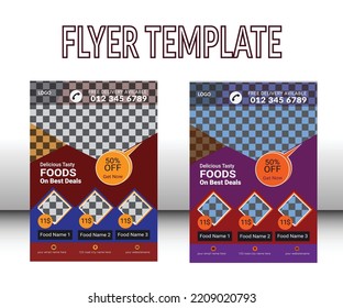 Fast Food Flyer Design Template. Food Delivery Flyer Vector Template In A4 Size. Creative Party Invitation On Food Truck Festival.