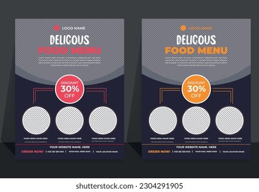 Fast Food Flyer Design Template cooking, cafe and restaurant menu, food ordering, junk food. Vector illustration for banner, poster, flyer, cover, menu, brochure