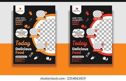 Fast Food Flyer Design Template cooking, restaurant menu, food ordering, Pizza, Burger, French fries and Soda. Vector illustration for poster, flyer, cover, menu, brochure.