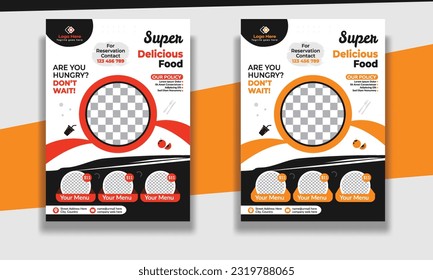 Fast Food Flyer Design Template cooking, restaurant menu, food ordering, Pizza, Burger, French fries and Soda. Vector illustration for poster, flyer, cover, menu, brochure.