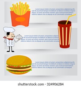 Fast Food Flyer Template Set - Vector Illustration, Graphic Design, Editable For Your Design