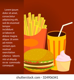 Fast Food Flyer Template Set - Vector Illustration, Graphic Design, Editable For Your Design