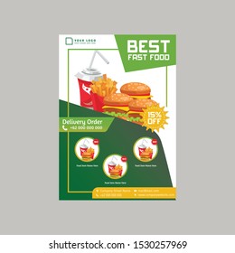 fast food flyer - vector illustration