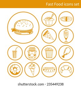 fast food frame for web, menu, cafe and restaurant. vector