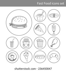 fast food frame for web, menu, cafe and restaurant. vector