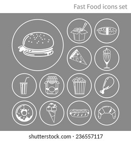fast food frame for web, menu, cafe and restaurant. vector