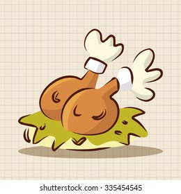 fast food freid chicken flat icon elements,eps10