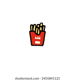 Fast Food. French fries cartoon hand drawn style icon