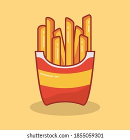 Fast food french fries icon logo