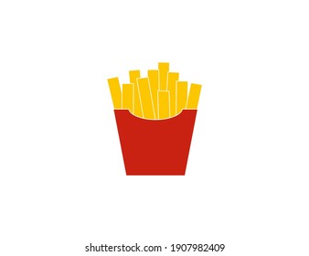 Fast food, french fries, fries icon. Vector illustration, flat design.