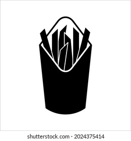 Fast Food French Fries Icon, vector illustration on White Background. color editable eps 10