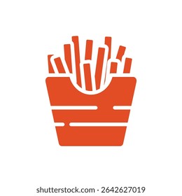 Fast food french fries icon. Flat design snack. Vector.