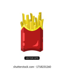 Fast Food French Fries illustration icon vector simple design