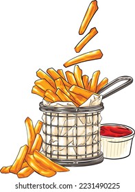 fast food french fries illustration art image