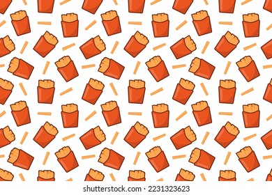 Fast food french fries seamless pattern vector design