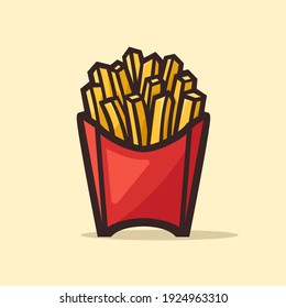 Fast food french fries vector illustration.