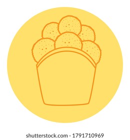 fast food fried chicken, line style icon vector illustration design