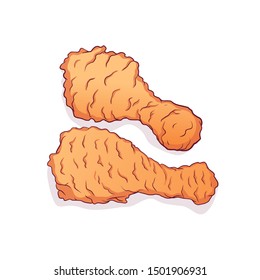 Fast Food Fried Chicken Meat Vector Illustration