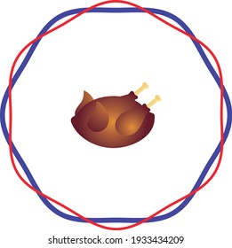 fast food, fried chicken, vector image with white background